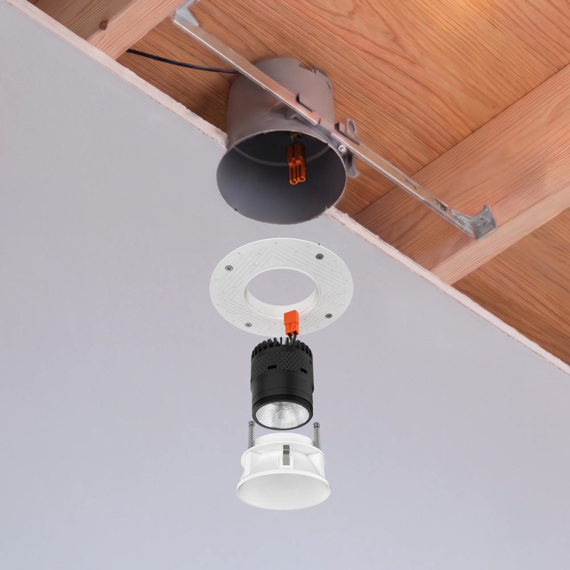 #Shape + Color_Round - White#Trim Style_Trimless Adjustable
