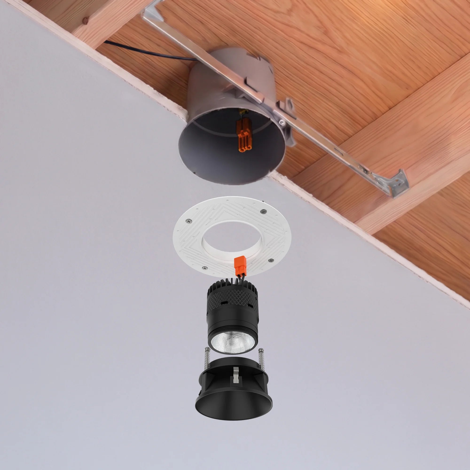 #Shape + Color_Round - Black#Trim Style_Trimless Adjustable