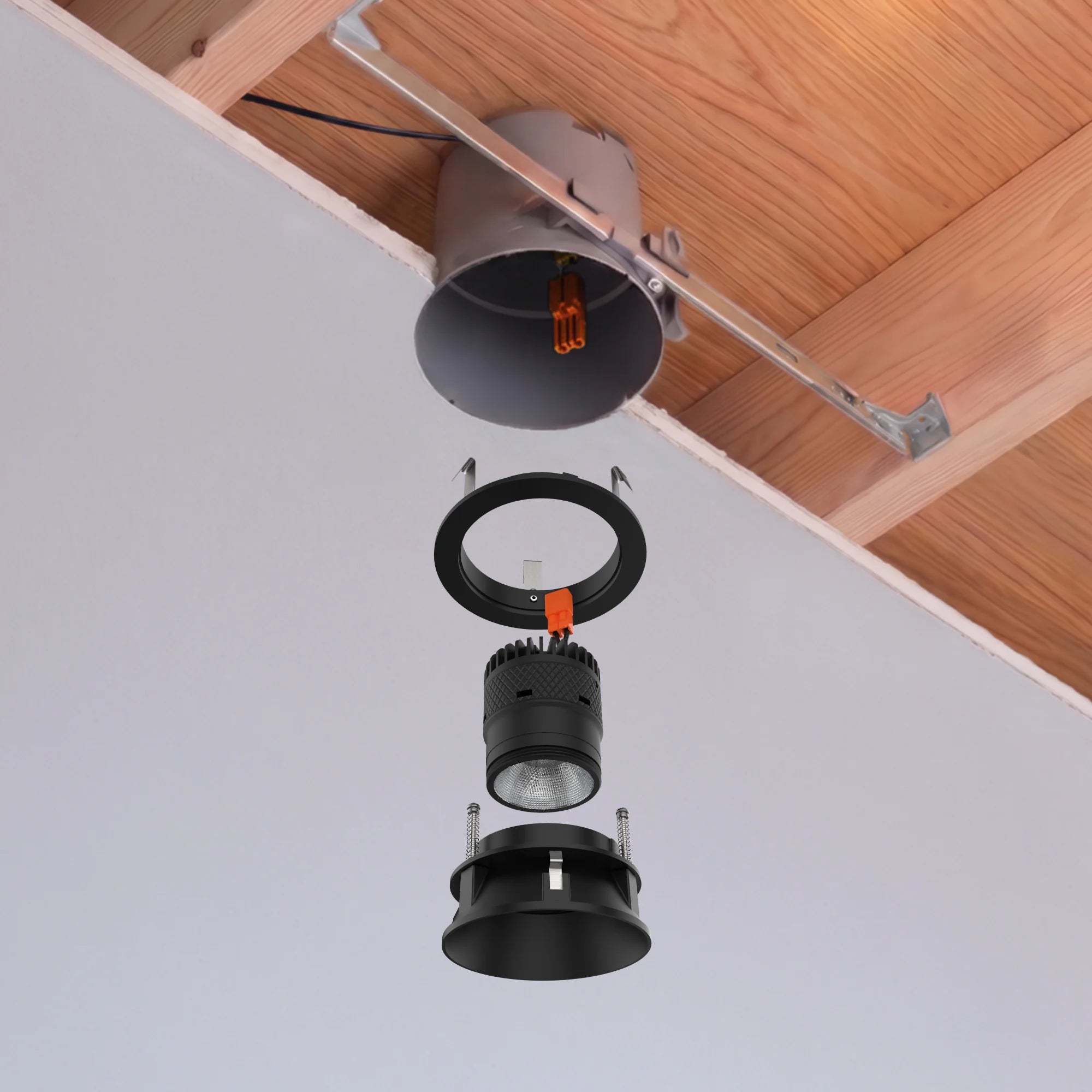 #Shape + Color_Round - Black#Trim Style_Adjustable (Gimbal)