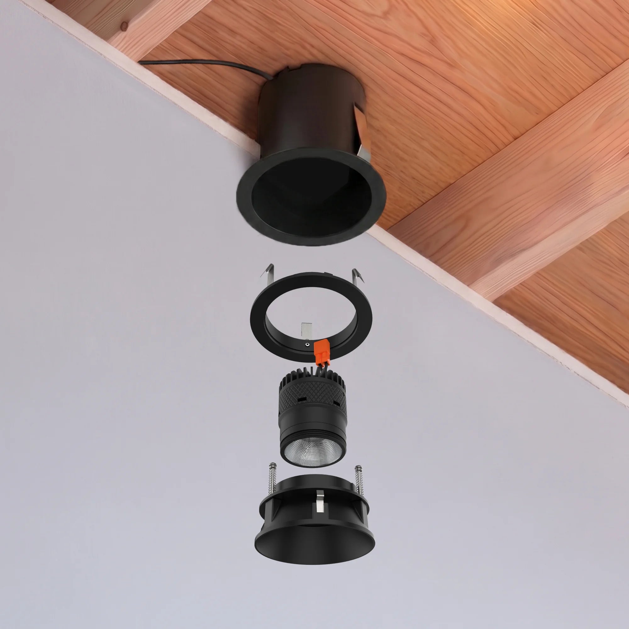 #Shape + Color_Round - Black#Trim Style_Adjustable (Gimbal)
