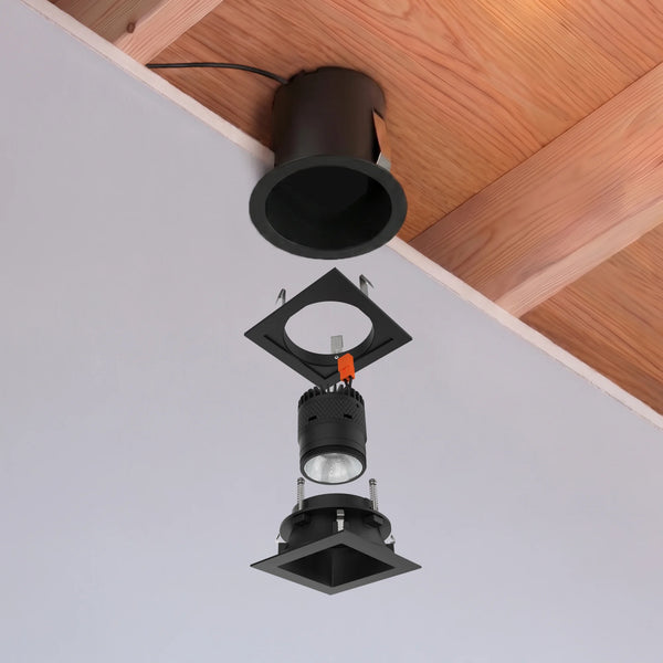 #Shape + Color_Square - Black#Trim Style_Adjustable (Gimbal)